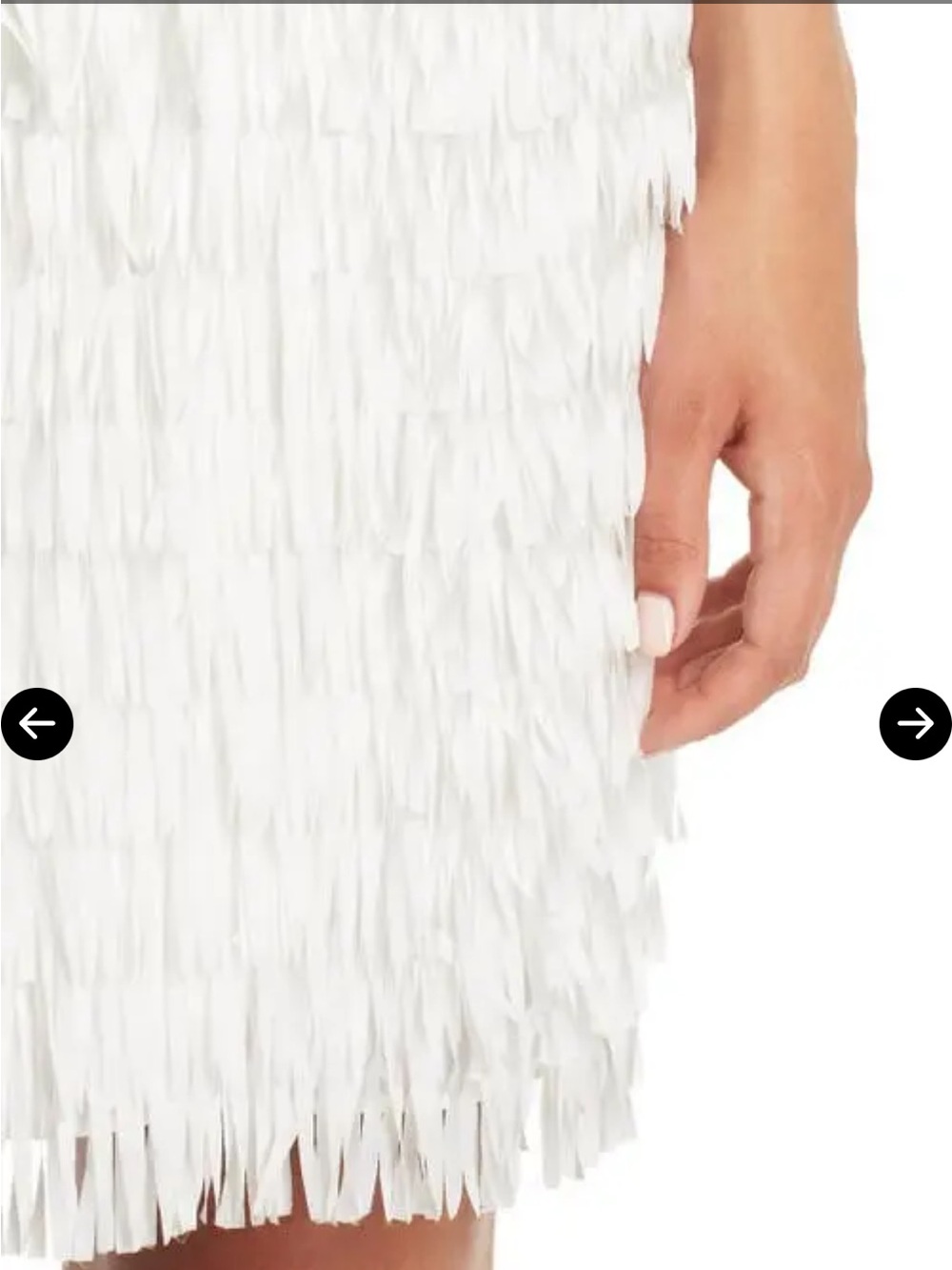 Aidan by Aidan Mattox White Fringe Cocktail Dress Size 8 - Picture 4 of 9
